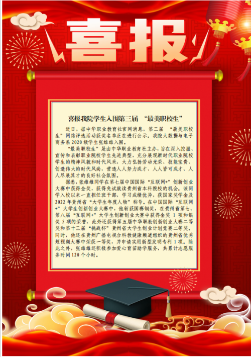 我院学生入围第三届“最美职校生”